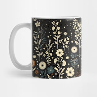 Black and Beige Floral Mug